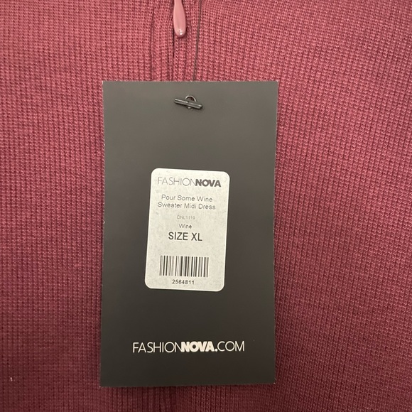 Fashion Nova Midi Sweater Dress - Wine - Picture 4 of 5